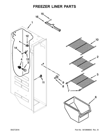 Freezer liner parts
