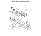 Kenmore 10650029213 motor and ice container parts diagram