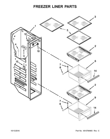 Freezer liner parts
