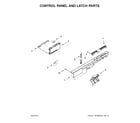 Kenmore 66514559N610 control panel and latch parts diagram