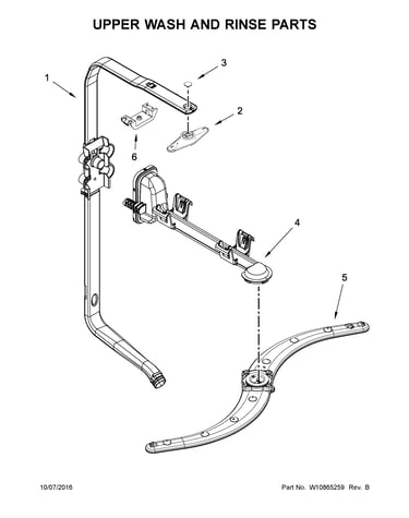 Upper wash and rinse parts