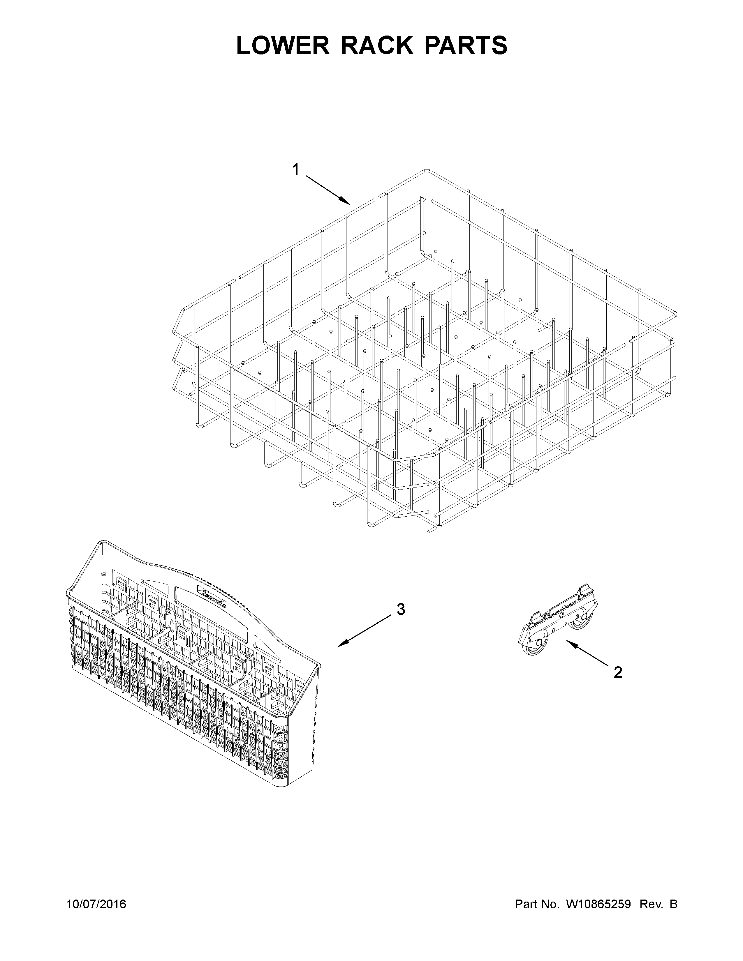 Lower rack parts