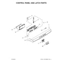 Kenmore 66513402N413 control panel and latch parts diagram