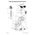 Kenmore 66513402N413 pump, washarm and motor parts diagram