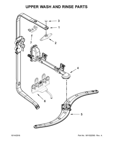 Upper wash and rinse parts