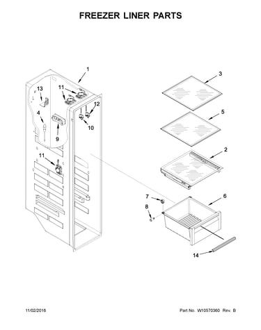 Freezer liner parts