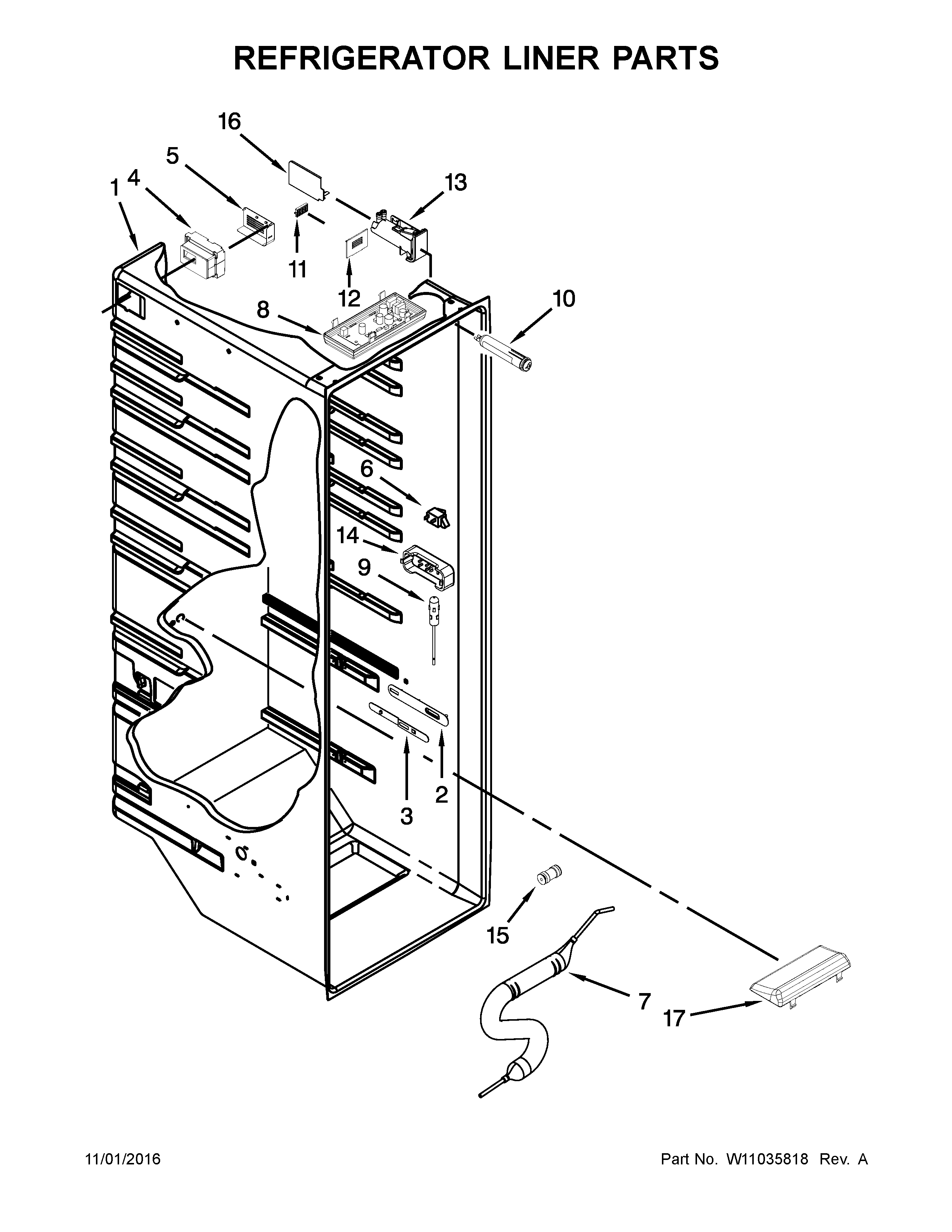 REFRIGERATOR LINER PARTS