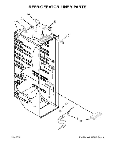Refrigerator liner parts