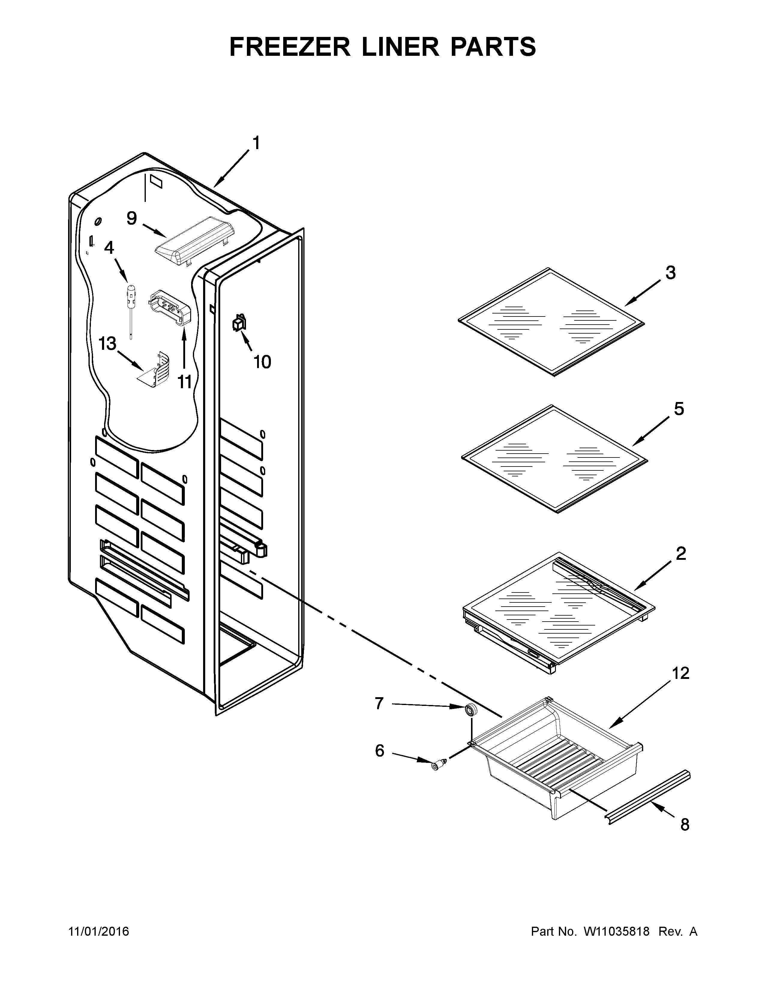 FREEZER LINER PARTS