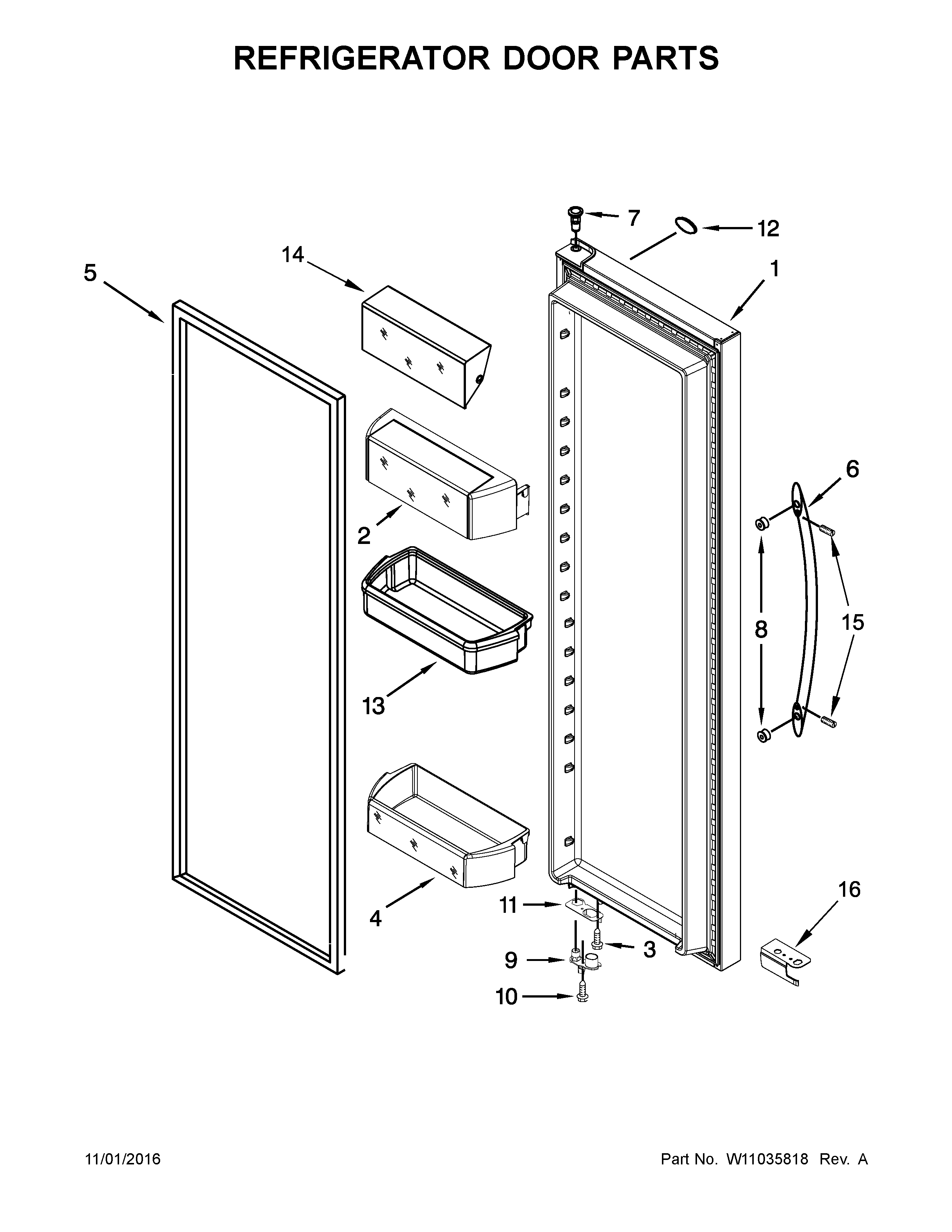 Refrigerator door parts