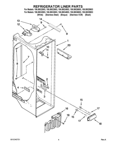 Refrigerator liner parts