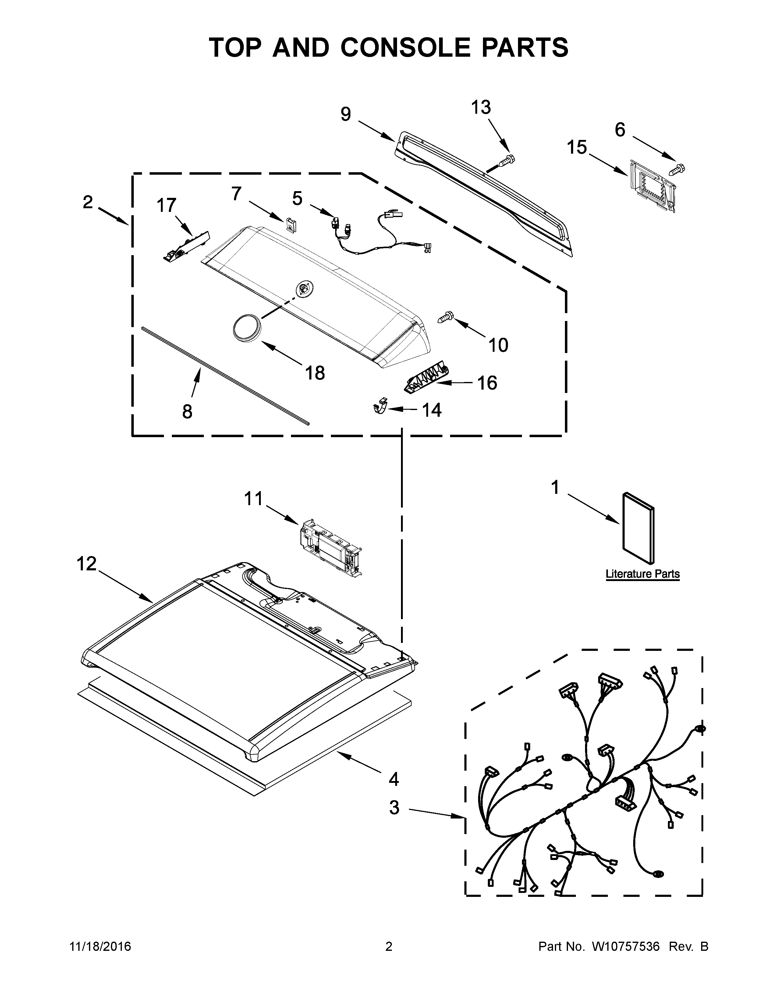 Top and console parts