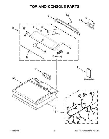 Top and console parts