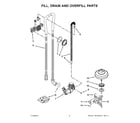 Kenmore 66513542N413 fill, drain and overfill parts diagram