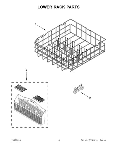 Lower rack parts