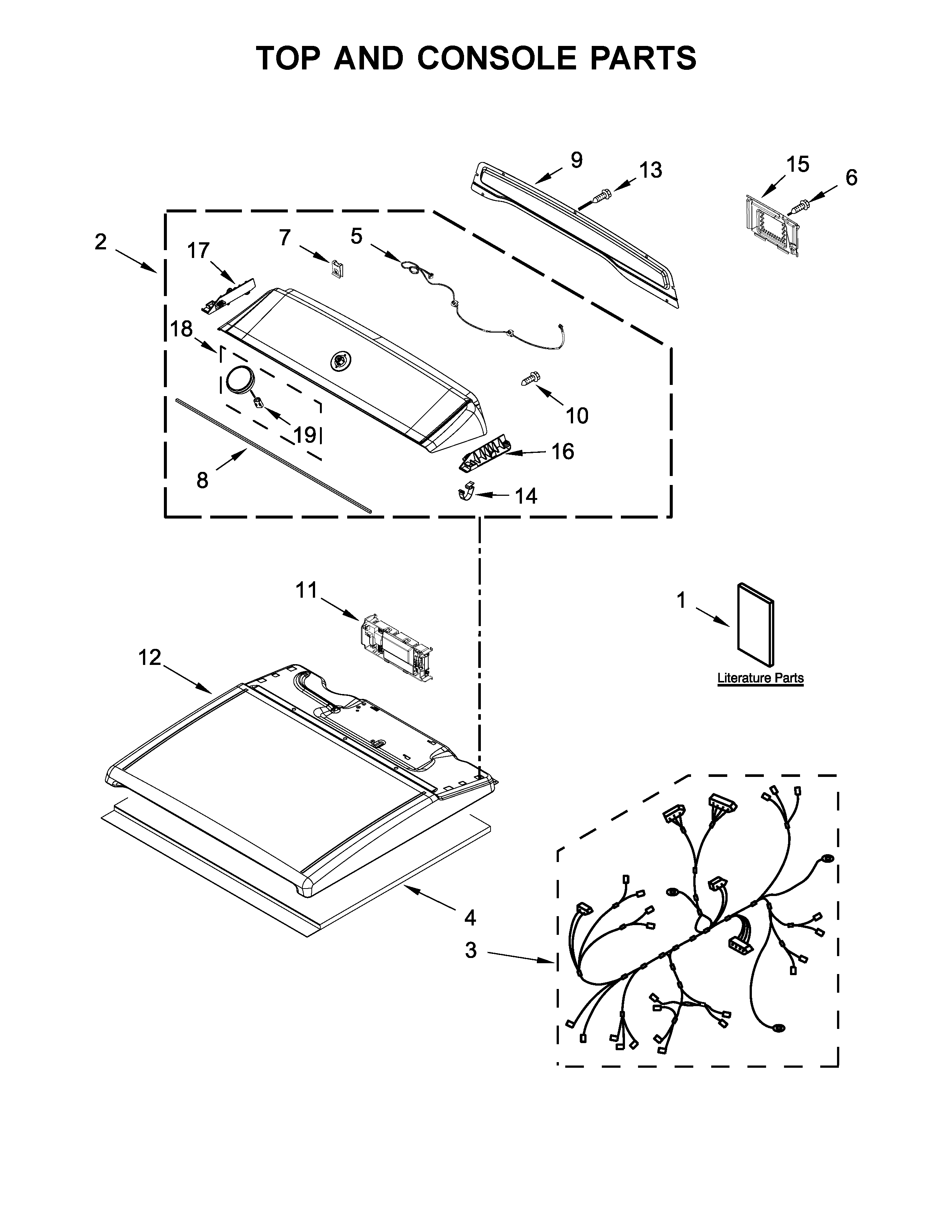 Top and console parts