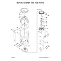 Kenmore 11029132410 motor, basket and tub parts diagram
