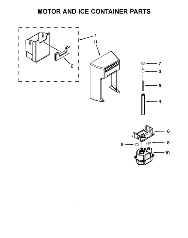Motor and ice container parts