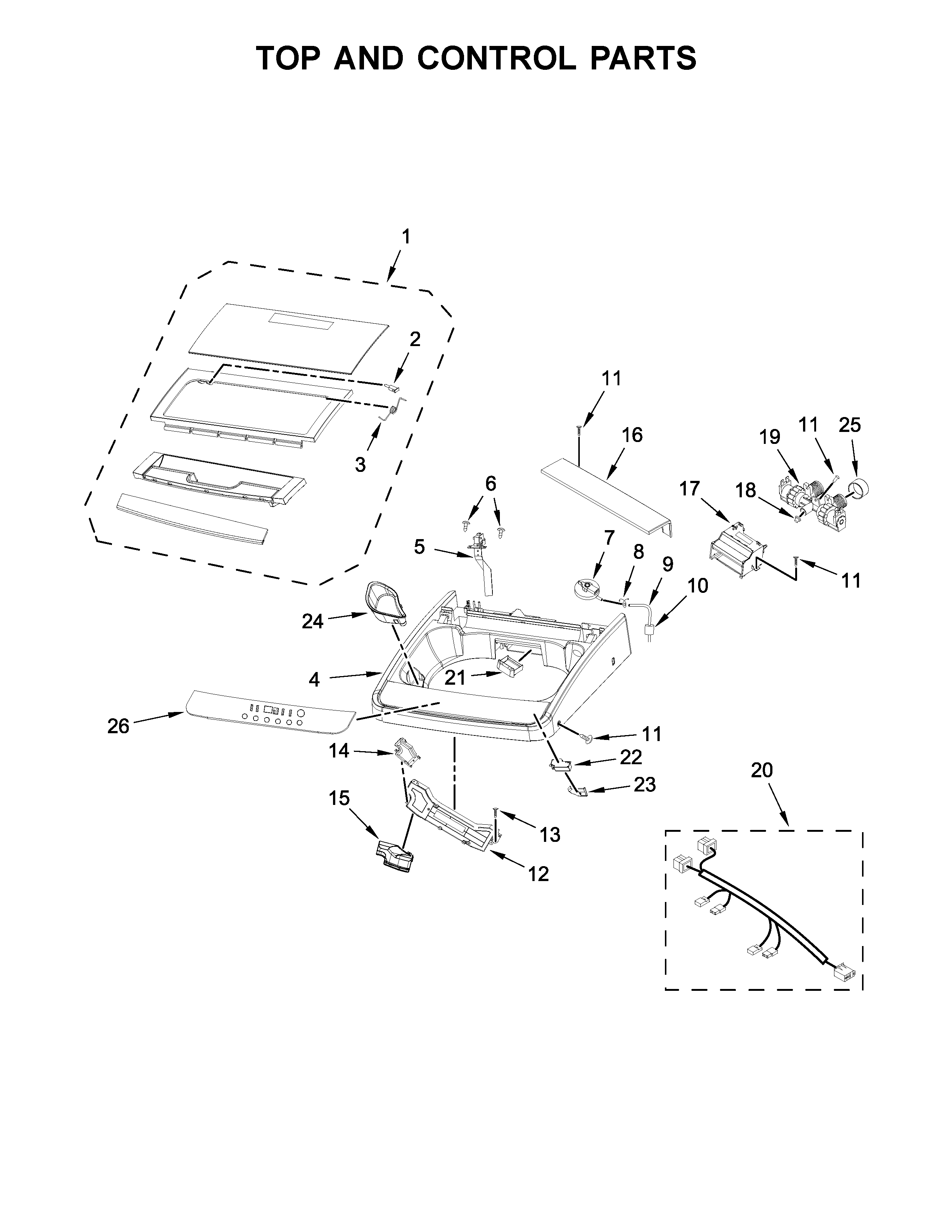 Top and control parts