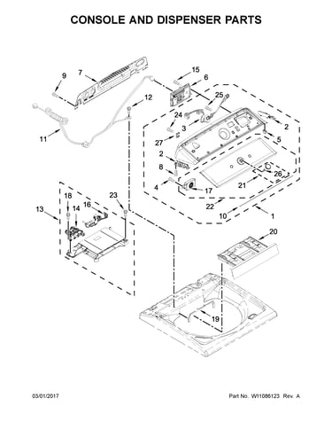 Console and dispenser parts