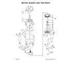 Kenmore 11020372710 motor, basket and tub parts diagram