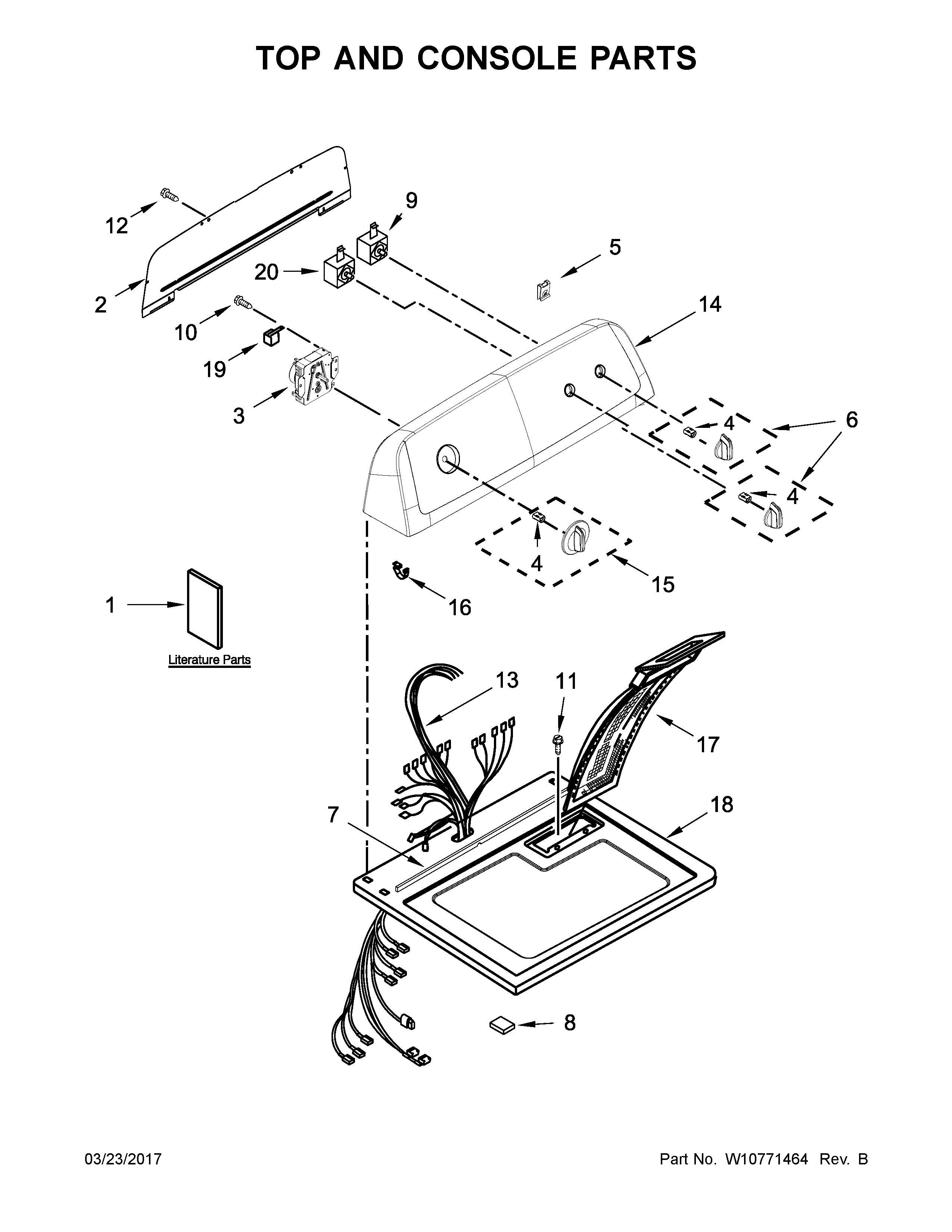 Top and console parts