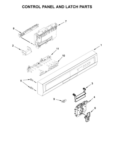 Control panel and latch parts