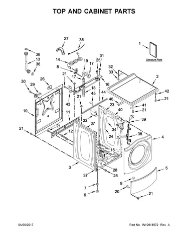 Top and cabinet parts