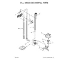 Kenmore 66514573N611 fill, drain and overfill parts diagram