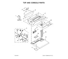 Kenmore 11077132411 top and console parts diagram