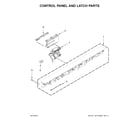 Kenmore 66514569N611 control panel and latch parts diagram