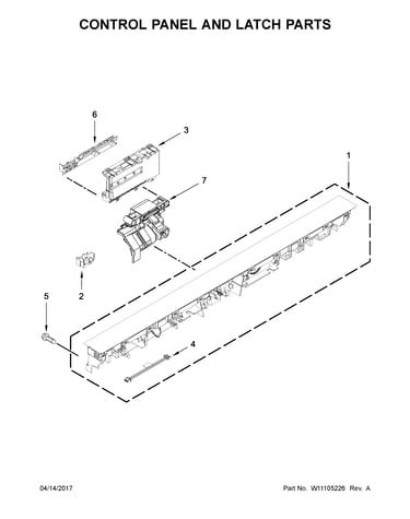 Control panel and latch parts