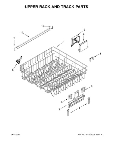Upper rack and track parts