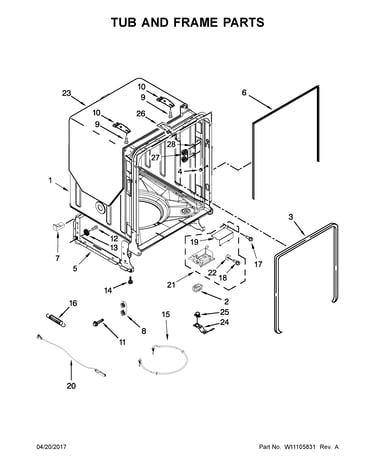 Tub and frame parts