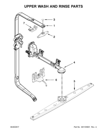 Upper wash and rinse parts