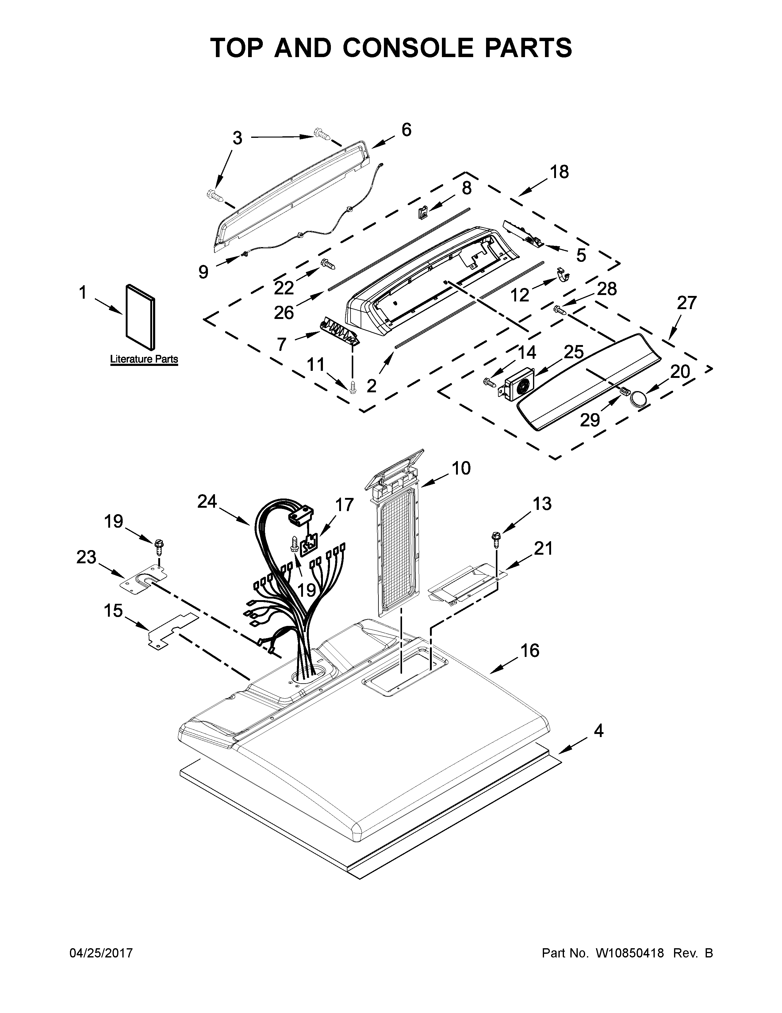 Top and console parts