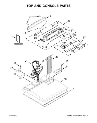 Top and console parts