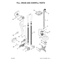 Kenmore 66514565N611 fill, drain and overfill parts diagram