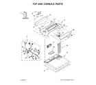 Kenmore 11077132410 top and console parts diagram