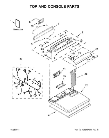 Top and console parts