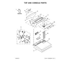 Kenmore 11077132412 top and console parts diagram