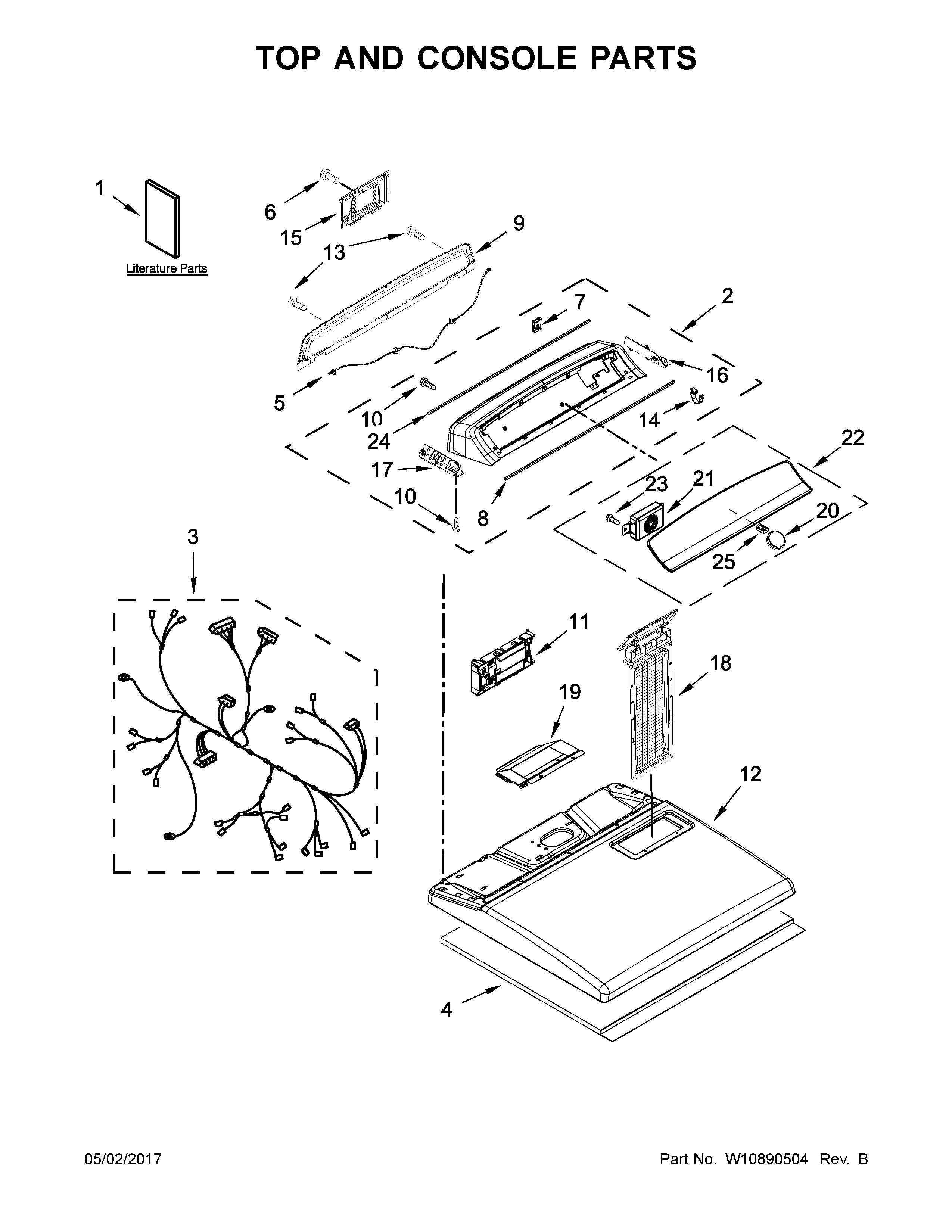 Top and console parts