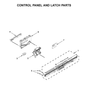 Control panel and latch parts