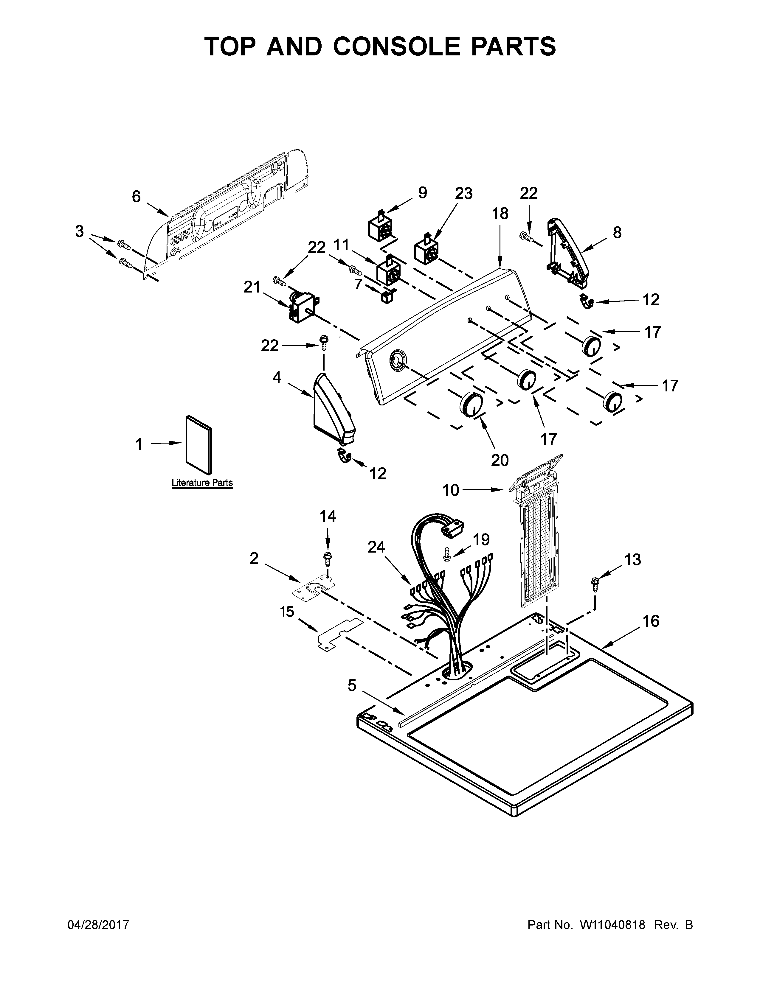 Top and console parts