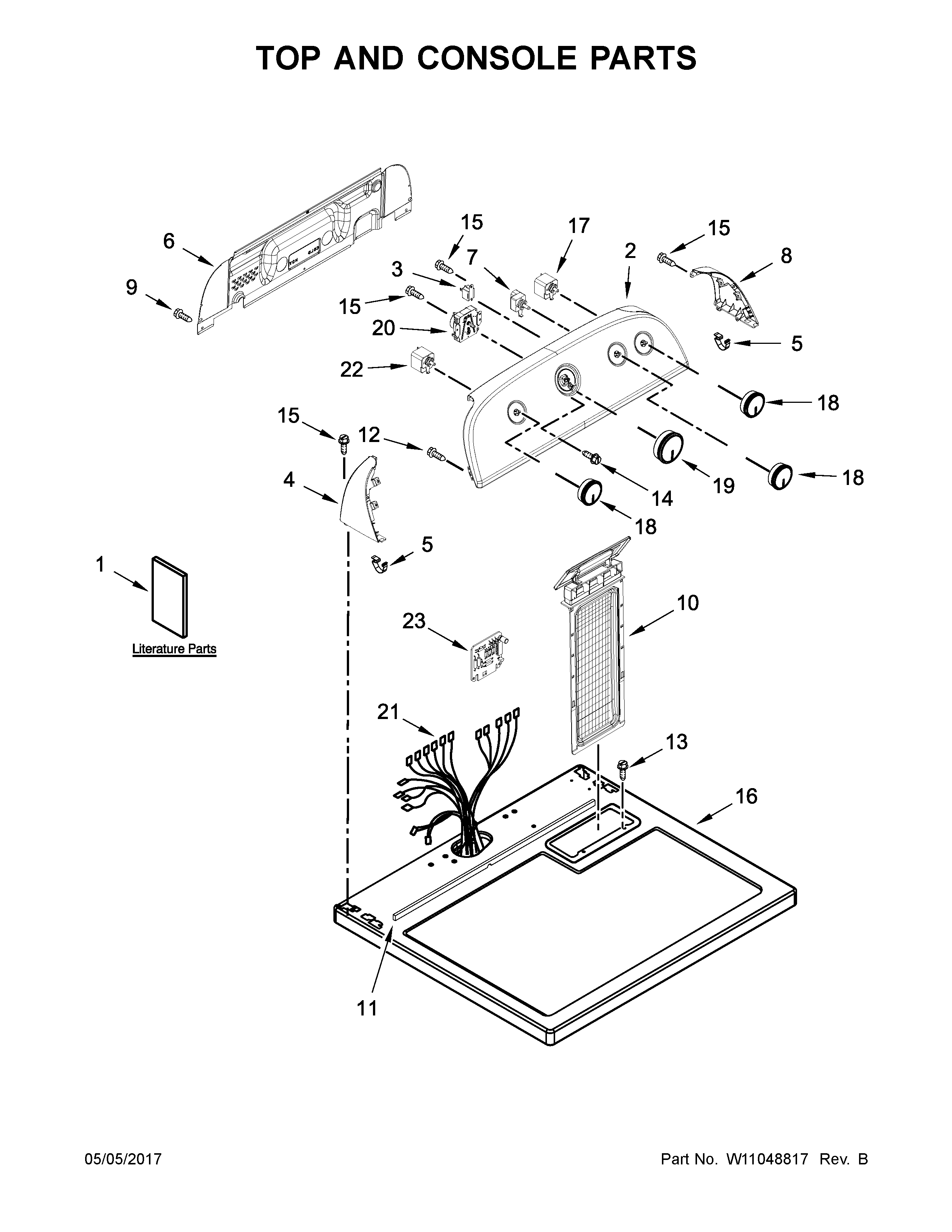 Top and console parts