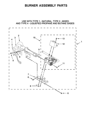 Burner assembly parts