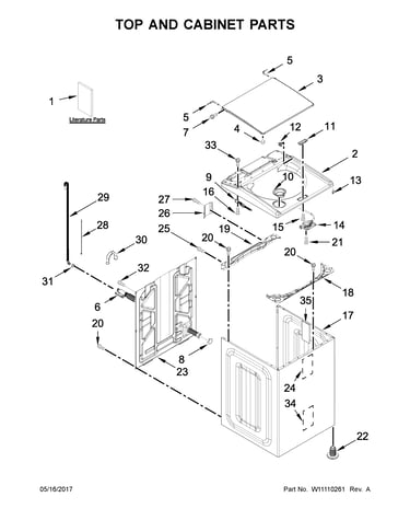 Top and cabinet parts
