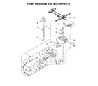 Kenmore Elite 66514812N612 pump, washarm and motor parts diagram