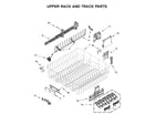 Kenmore Elite 66514813N612 upper rack and track parts diagram