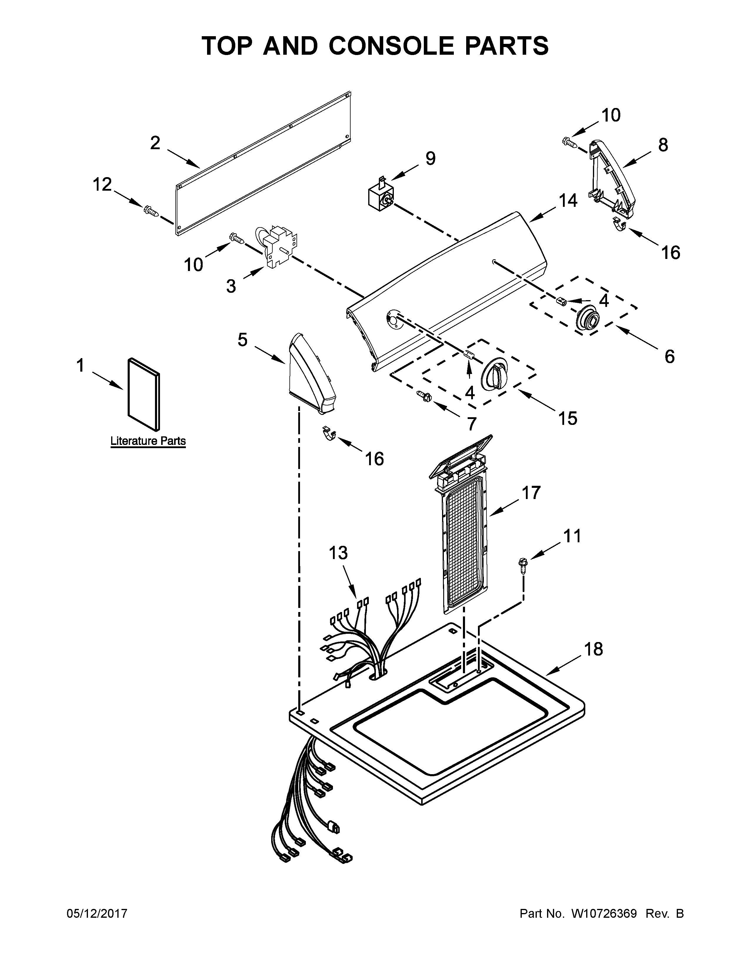 Top and console parts